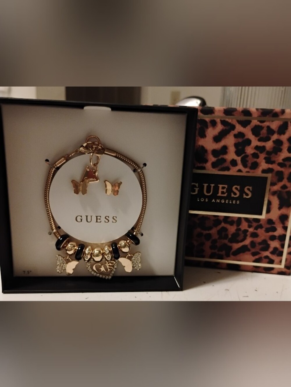 GUESS-Butterfly🦋 Charm Bracelet & Earrings Set 🖤🐆